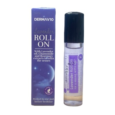1 x 10 ml DermaV10 Lavendelöl Kamille & Rosmarinextrakt Roll-On - NEU UK