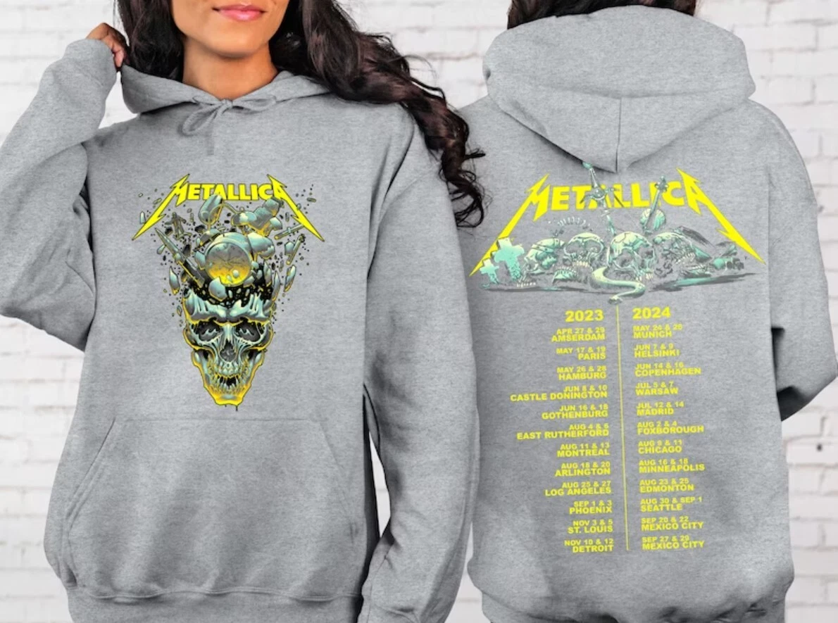 Metallica Tour Merch Rock Band Hoodie with Skull Brazil Ubuy