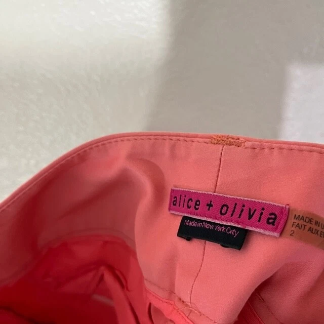 Pantalón Alice and Olivia Rosa Algodón Acampanado Pantalones Barbiecore Talla 2 Foto 4 de 4