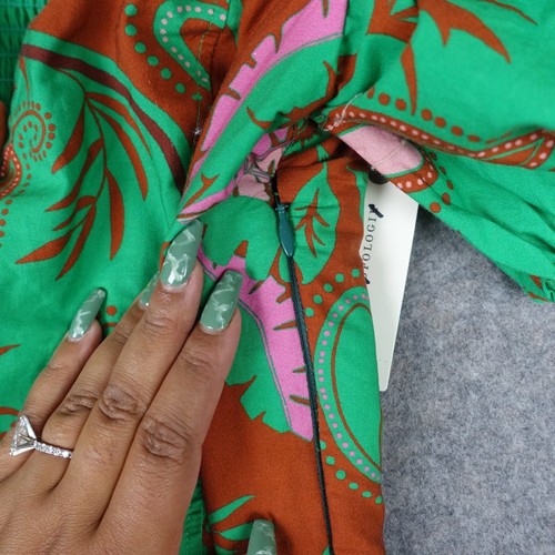 Maeve Dress Womens 12 Green Anthropologie Floral Bohemian Hippie Summer Wedding - Picture 8 of 20
