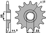 Pignon avant 1252 pas 520 anti-usure pour chaîne moto 18NC
