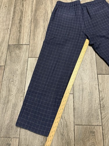 NWT Eileen Fisher Tussah Silk Plaid Trouser Pants Women’s Medium - Picture 6 of 6