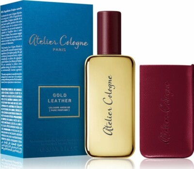 ATELIER COLOGNE GOLD LEATHER 30ml/1 oz PURE PERFUME LEATHER CASE SEALED