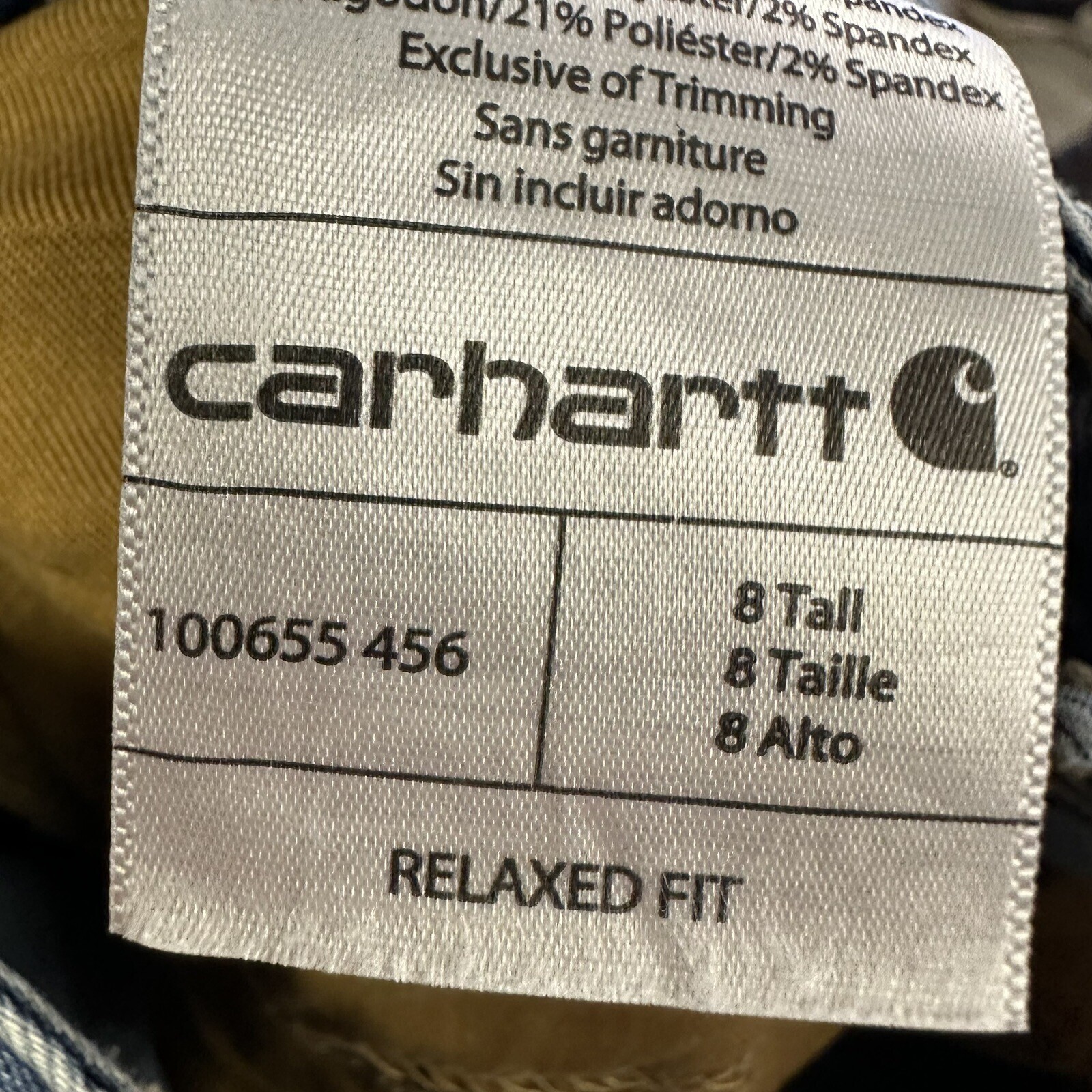 Carhartt Jeans Womens 8 Tall Slim Fit 100653 456 Jeans thumbnail 6