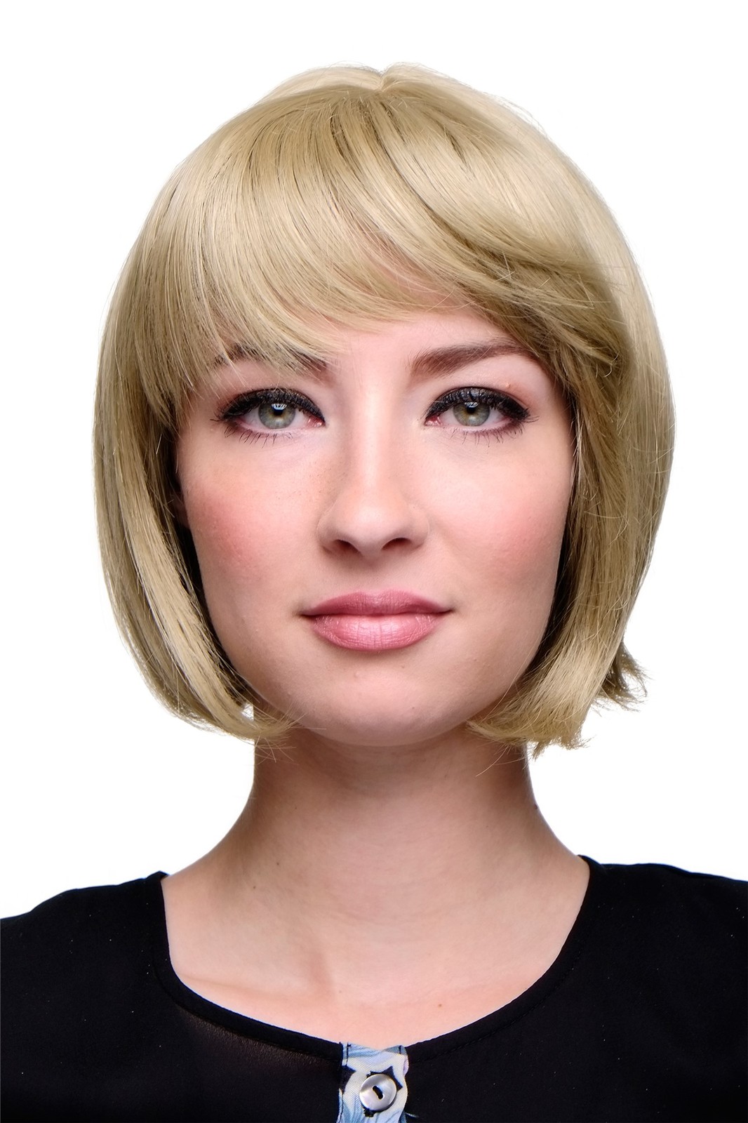 WIG ME UP - Sexy Bob Wig Straight Bangs Blonde Light Ash Blonde Hair 703-24