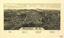 14" x 24" 1886 map of Milford, New Hampshire