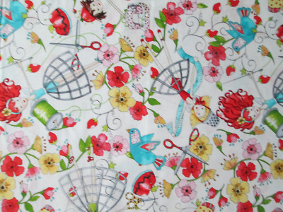 SEWING ITEMS MIRABELLE DRESS FORM SCISSORS THREAD MORE WHTE COTTON FABRIC FQ OOP