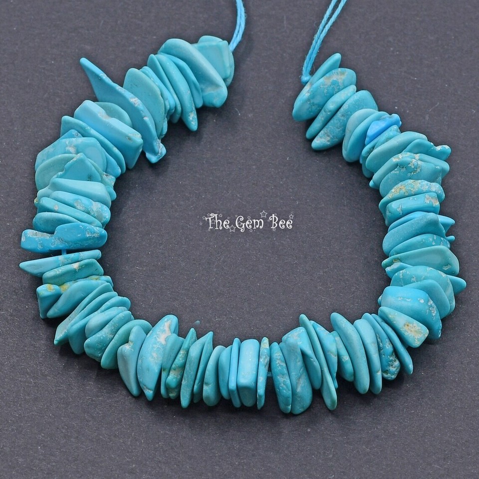 Sleeping Beauty Color Organic Kingman Turquoise Large Slices Slab Beads