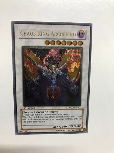 USA Seller Yugioh Chaos King Archfiend TSHD-EN041 Ultimate Rare 1st Ed VLP/NM - Picture 2 of 7
