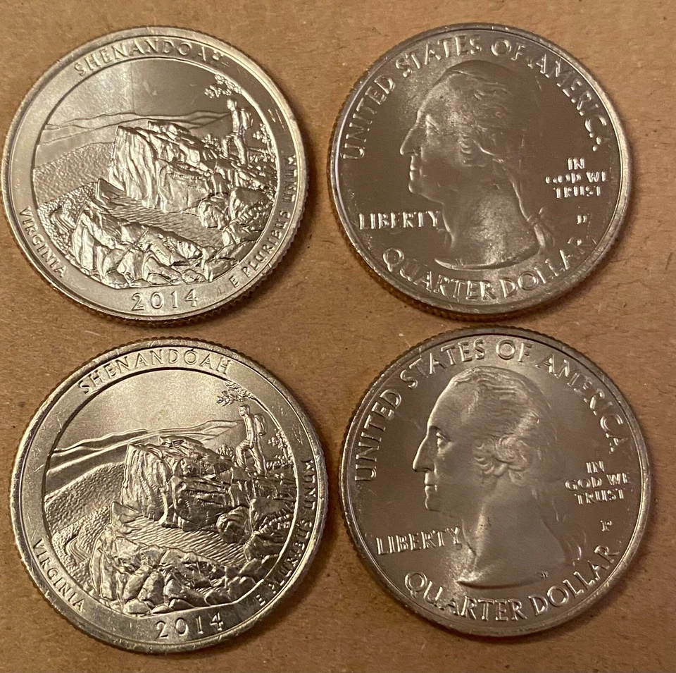 USA: Shenandoah National Park Quarter 2014, Virginia, Mint D + P - Bild 1 von 1