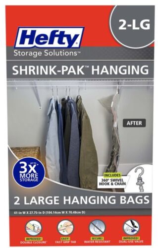 Hefty HFTPDQ-7083463-3 Shrink Pak Vacuum Storage Bags, 2 Large Hanging Bags - Picture 5 of 6