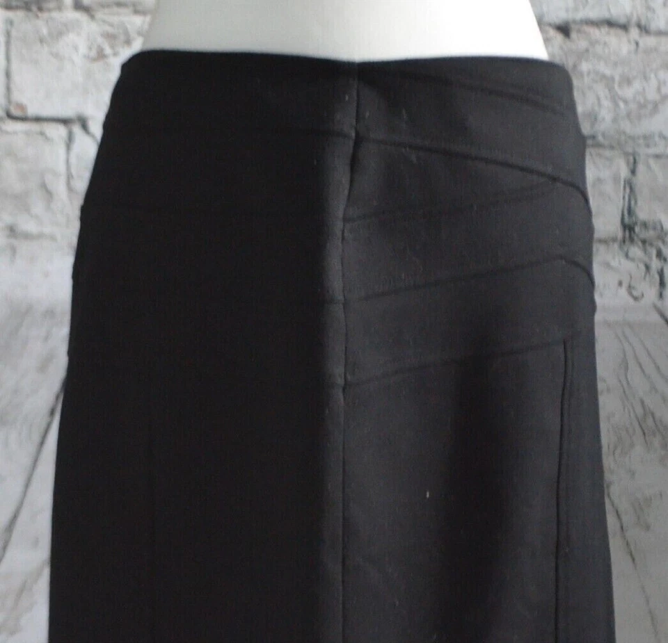 Falda lápiz tejida negra Adrienne Vittadini para mujer y mujer talla 14 elástica Foto 3 de 4