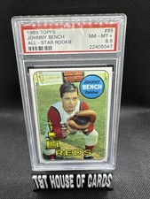 1969 Topps 95 Johnny Bench Rookie Cup PSA 8.5 Looks Nicer! Perfect Centering