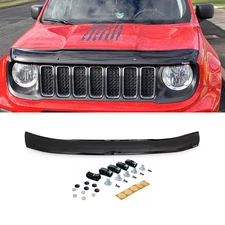 Plastic Front Hood Stone & Bug Deflector Fit Jeep Renegade 2014-2025, Black