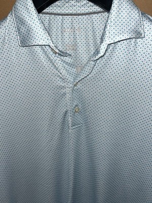 Johnnie-O Polo Shirt Mens Medium Blue Design Performance S/S Shirt Mint
