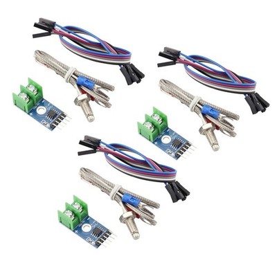 3 Sets DC 3-5V Max6675 Module with K-Type Thermocouple Temperature Sensor