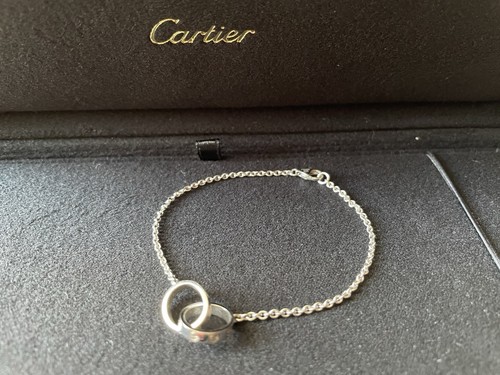 CARTIER  LOVE, on Chain Bracelet K18 White Gold, w Certificate & Original Boxes