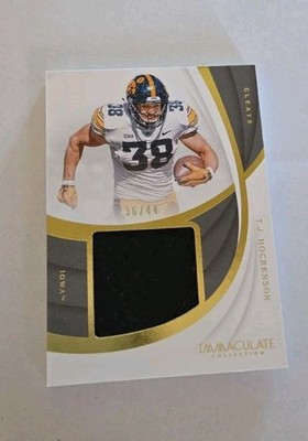 2019 Immaculate Collegiate TJ Hockenson cleat patch relic 36/44 HAWKEYES 