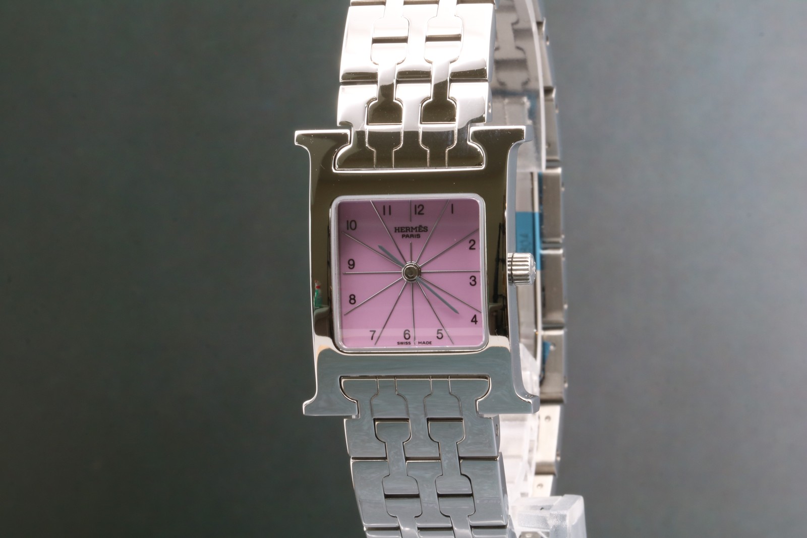 [Top Mint w/ Box] HERMES H Watch HH1.210 Pink Bracelet Qz Ladies Watch From JP image 4