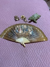 Antique French Fan 19th Century Musical Recital Scene
