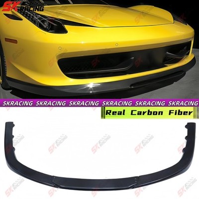 Front Bumper Lip For Fits Ferrari 458 Italia 2010-15 Unpainted FRP/Carbon Fiber 
