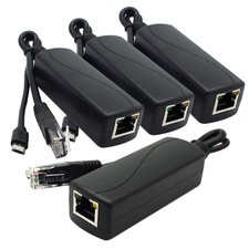 4Pack Gigabit PoE Splitter 48V To 5V 2.4A Micro USB Ethernet Adapter