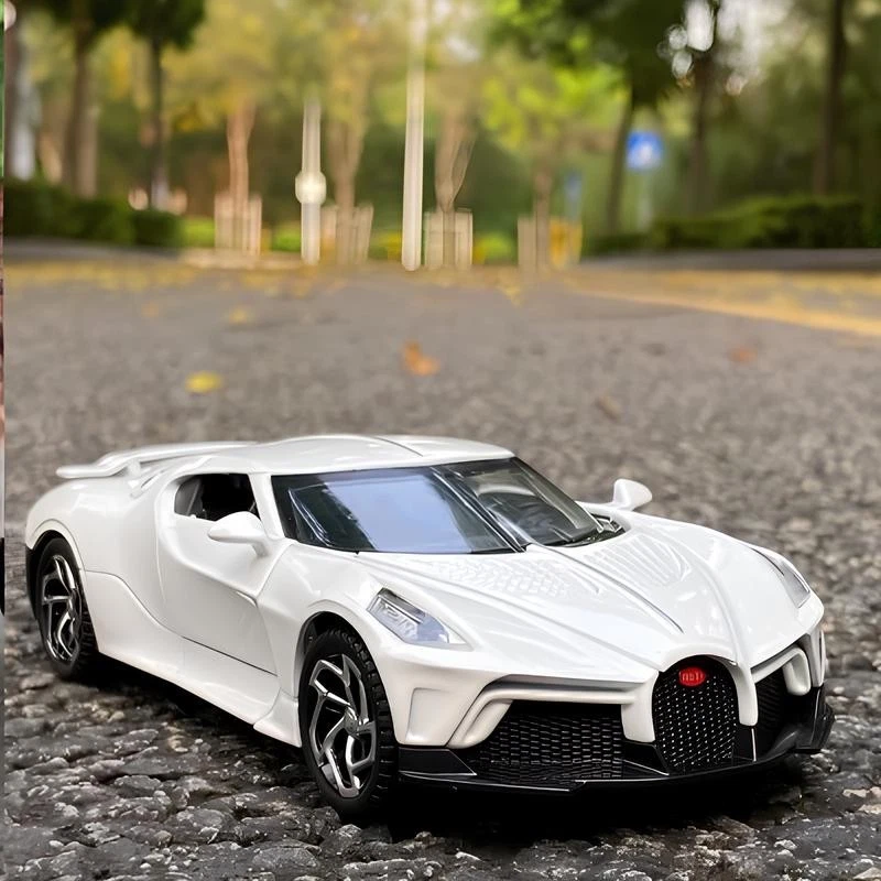 1:32 Bugatti La Voiture Noire Diecast Car Model – Sound Light Pull-Back Gift Toy - Image 2 of 4