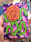 ACEO Original Art Whimsy Rose Happy Face Carnation Creature Magical Fae — photo 1
