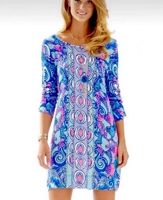 LILLY PULITZER LINDEN SHEATH DRESS XXS PIMA COTTON DOPAMINE BOLD COLORFUL RESORT