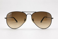 Ray-Ban RB3025 Aviator Large Metal 58mm Gunmetal Brown Gradient Italy