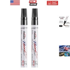 Permanent Paint Pens Black Markers - 2 Pack Single color Oil Based Paint Mark...