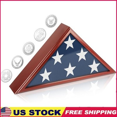 Handcrafted Veteran Flag Display Case Customizable Burial Flag Holder Shadow Box