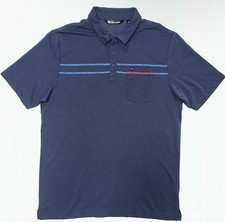 Travis Mathew Short Sleeve Navy Polo Shirt Men s XL Pima Cotton Blend