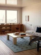 Antique Swedish Blue Kilim Rug Vintage Handmade Boho Flatweave Carpet Large Area