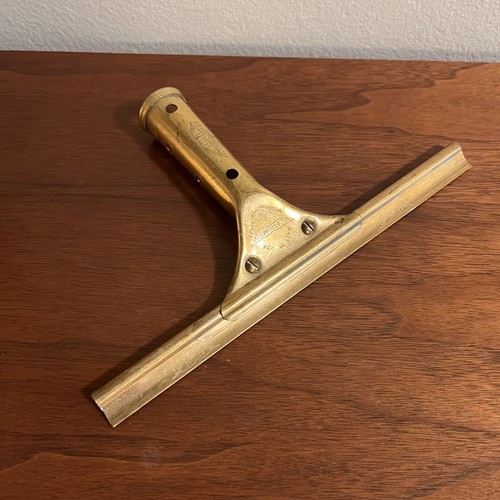 Vintage BRASS ETTORE Master Window Squeegee 9.75" Steccone Products Co. USA
