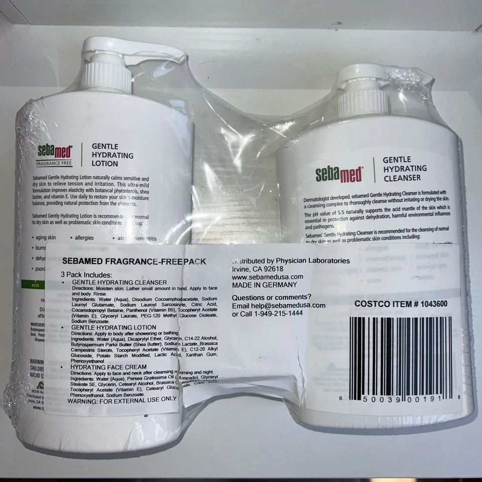 SebaMed Nuevo Juego de 3 Piezas BodyGentle Loción Hidratante, Limpiador, Crema Facial Foto 2 de 2