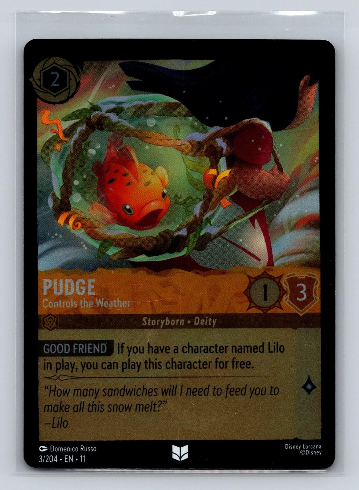Pudge - Controls the Weather 3/204 Uncommon Winterspell Lorcana Cold Foil NM