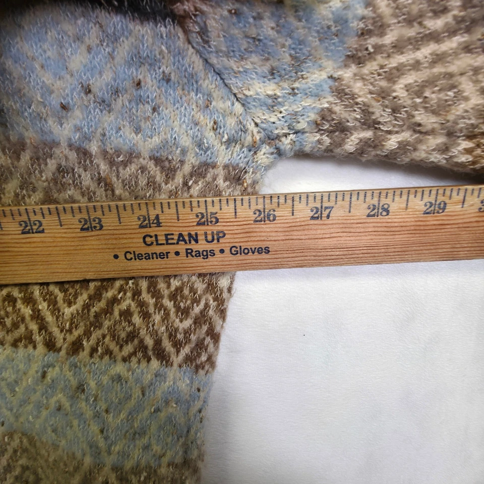 Cárdigan POL Mujer Talla M 2X Marrón Tribal Fair Isle Boho Gran Tamaño Cottagecore Foto 4 de 4