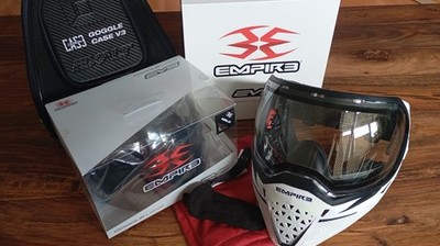 Empire EVS Paintball Maske weiß/schwarz Unisex Einheitsgröße mit Case