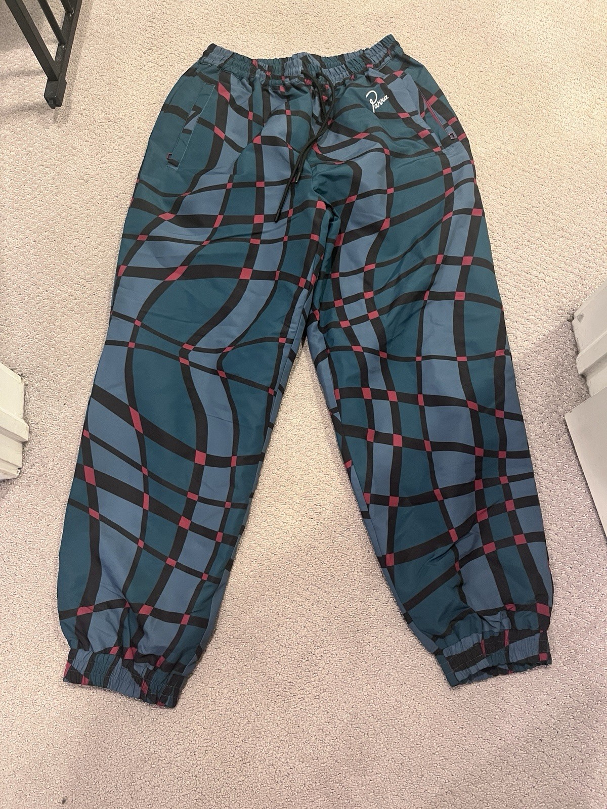 By Parra Squared Waves Pattern Track Pants Small - image 1