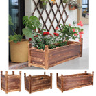 Heavy Wooden Planter Trough Planting Box Raised Garden Bed Plant Pot In/Outdoor