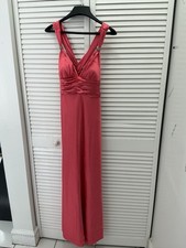 Adrianna Papell Pink Sleeveless V-Neck Ruched Rhinestone Strappy Maxi 6