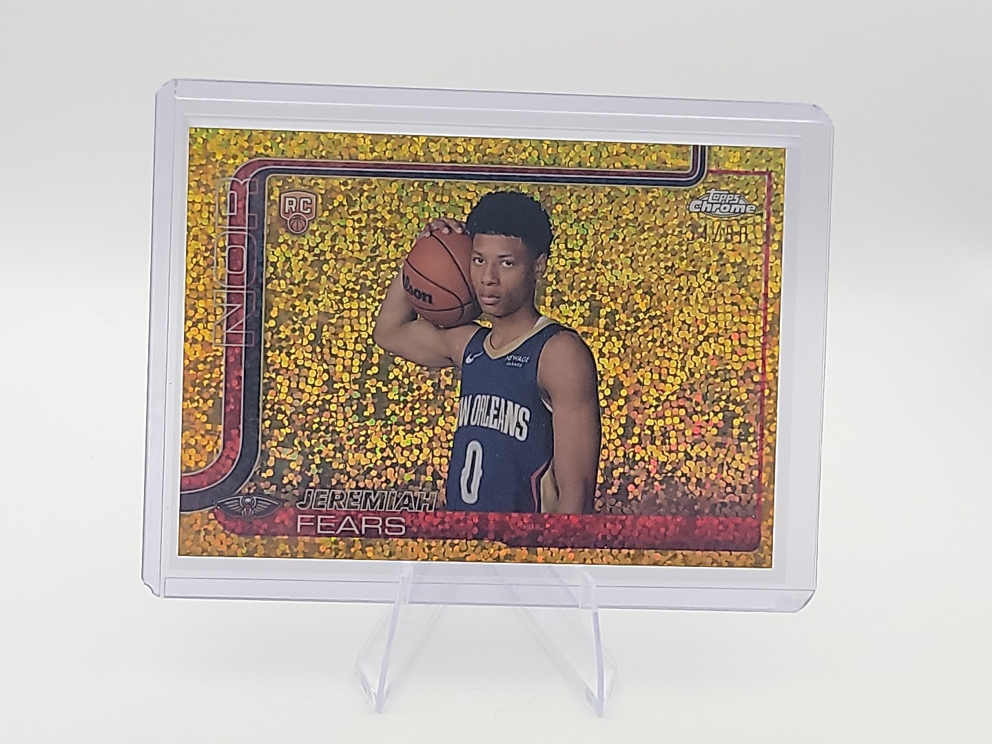 2025-26 Topps Chrome Jeremiah Fears RC GOLD SPECKLE Image variation 34/50! SSP