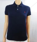 Polo Ralph Lauren Navy Blue Short Sleeve Cashmere Sweater Collar W/Buttons SZ S