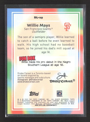 2023 Topps Big League - Topps Big Leaguers Willie Mays #BL-29 - Picture 2 of 2