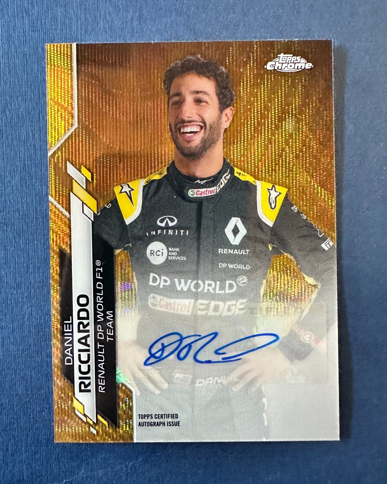 2020 TOPPS CHROME F1 AUTOGRAPHS  GOLD WAVE REFRACTOR #22/50 Daniel RICCIARDO