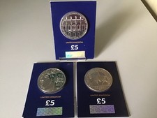 3 x UK 2018 The Royal Academy of Arts Five Pound £5 BU , King Canute etc