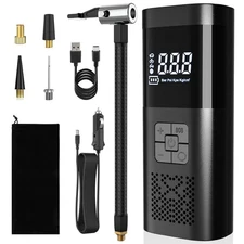 150 PSI Air Compressor Tire Inflator Fits Car Moto Bike Tires Air Pump Cordless