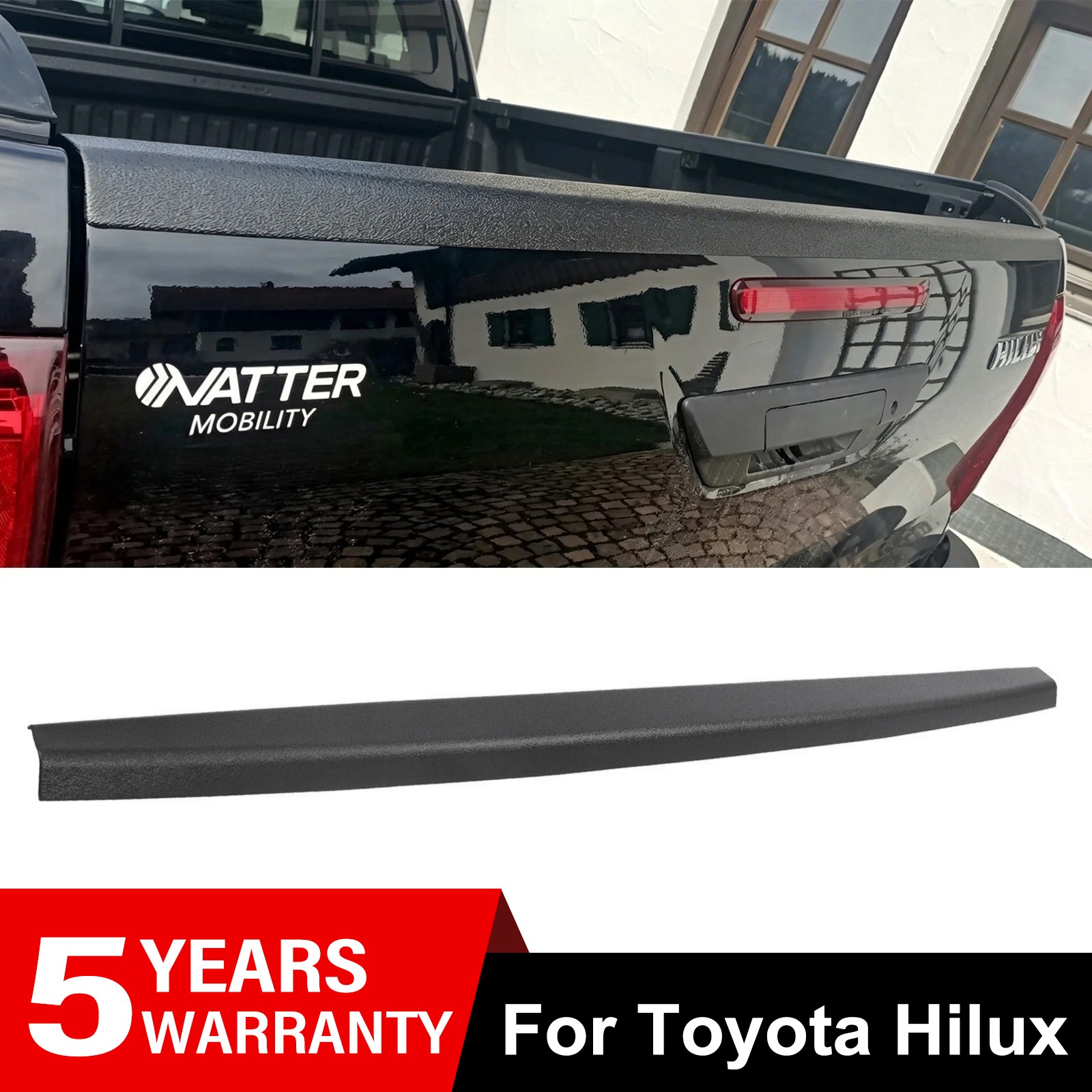 REAR TAIL GATE TRIM FOR TOYOTA HILUX 15-20 BACK TAILGATE PROTECTION ACCESSORIES