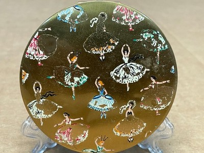 Vintage Rare Hand Painted ''Ballet Dancers Design'' Stratton Compact